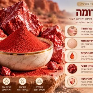 פודרה מינרלית אדומה להקלה בנימים וכלי דם אדומים בפנים